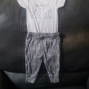 Gerber organic gray 3 to 6mo matching set